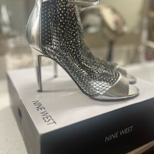 Nine West Silver Mesh Heels